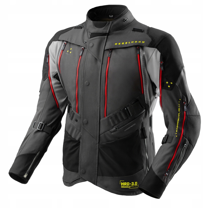 Textilná Motocyklová Bunda Rebelhorn Hardy 3.0 Dark Grey Black Fluo 7XL