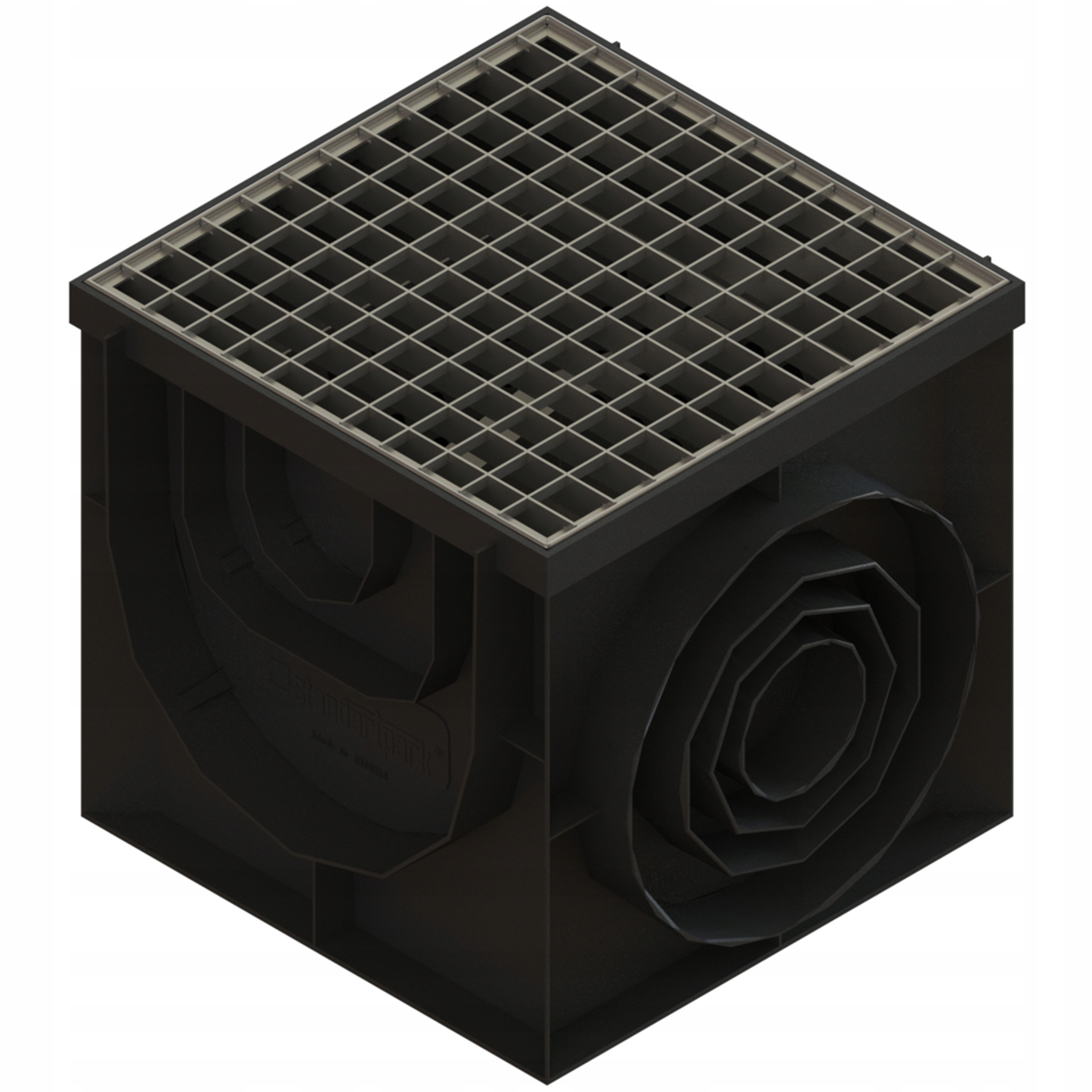 Wpust plastikowy 400x400 z rusztem ocynkowanym