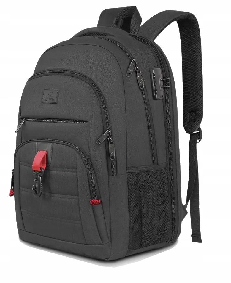 Plecak na laptopa Matein Antykradzieżowy P142500BLK 17.3" czarny