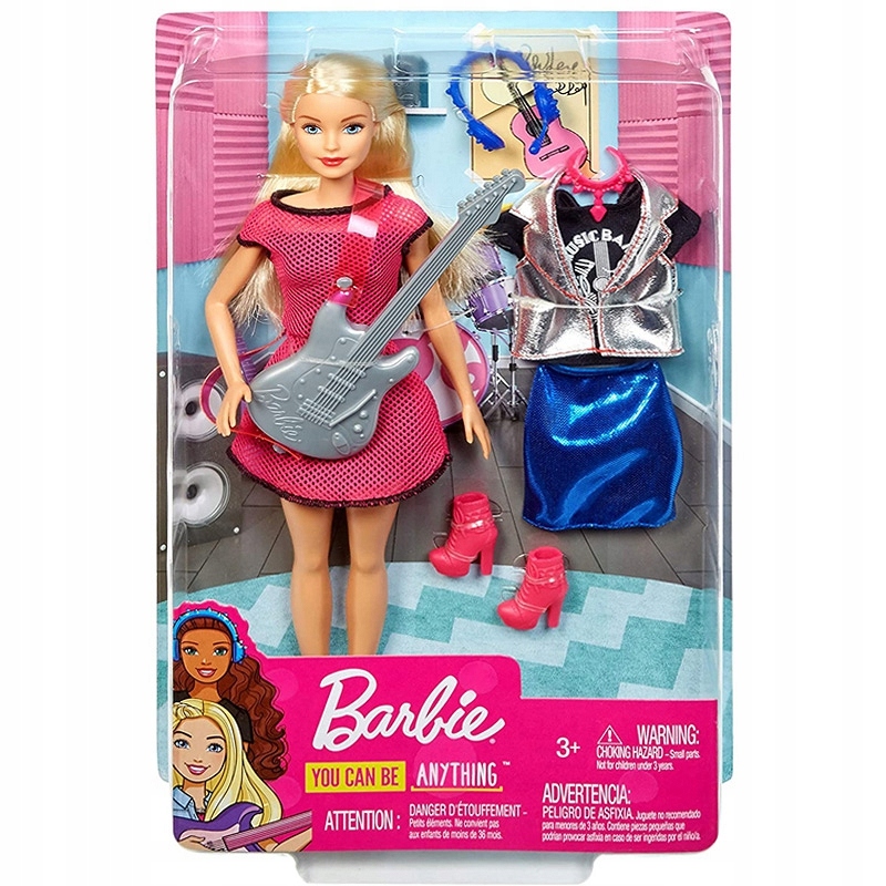

Barbie lalka Gwiazda rocka z gitarą GDJ34 ubranka