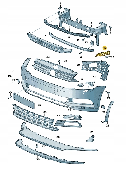 Vodítko Nárazníku Pravé Přední Vag Oe 3G0807050B Nové Originální