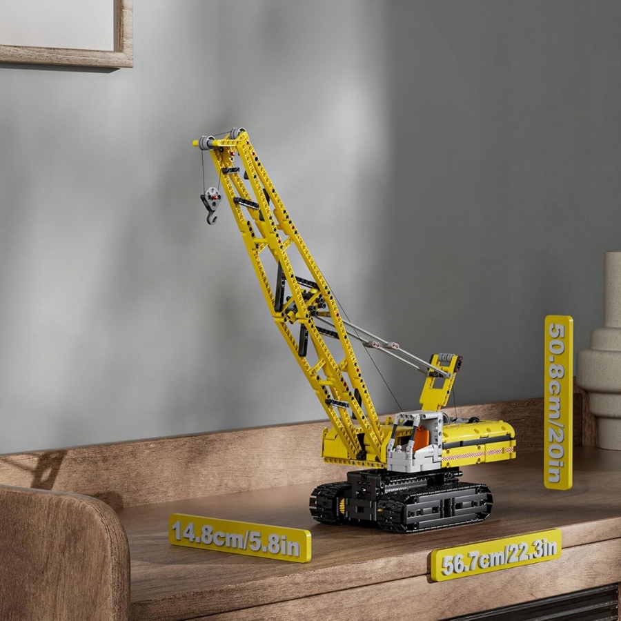 Celtniecības bloki Crane Crawler Crane Remote Controlled 1292 el Kind komplekts