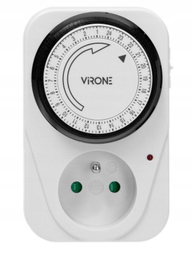 PROGRAMATOR WYŁĄCZNIK WŁĄCZNIK CZASOWY DO GNIAZDKA MECHANICZNY DOBOWY 24H Kod producenta MT-1