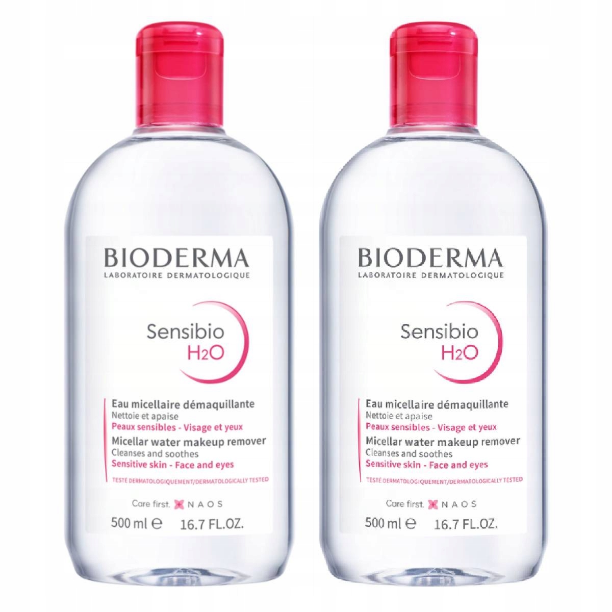 Bioderma Sensibio H2O Płyn Micelarny Do Skóry Wrażliwej 500ml 2x Zestaw