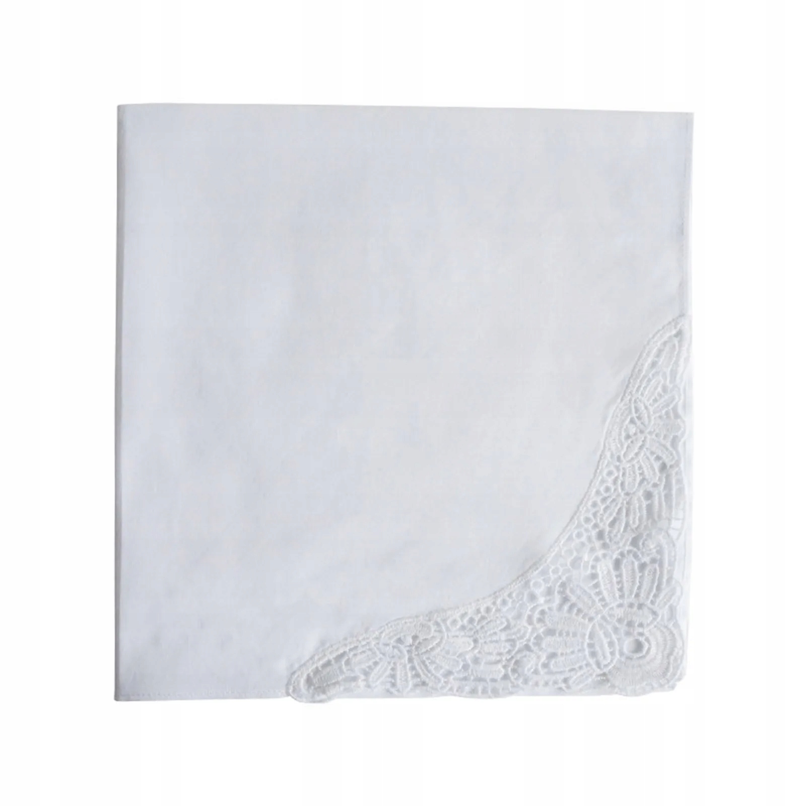 3/6Pcs Lace White Square Useful Handkerchief