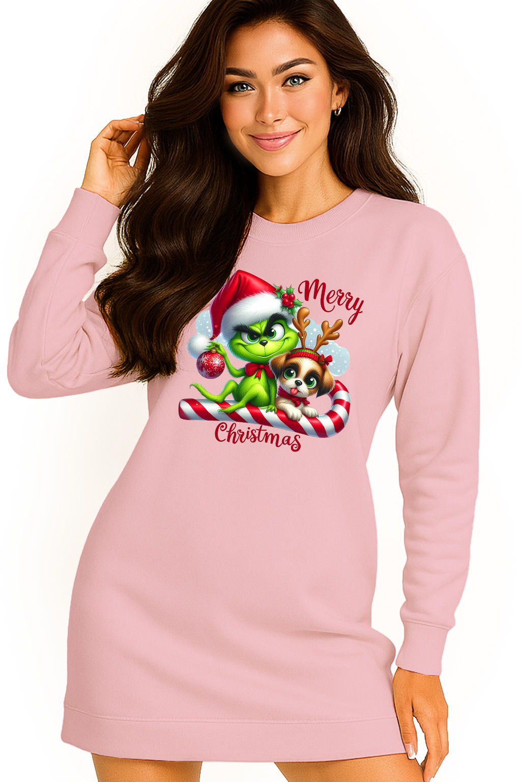 Mikina Vánoční Oversize Šaty Grinch Sob Dárek Vánoce XXL