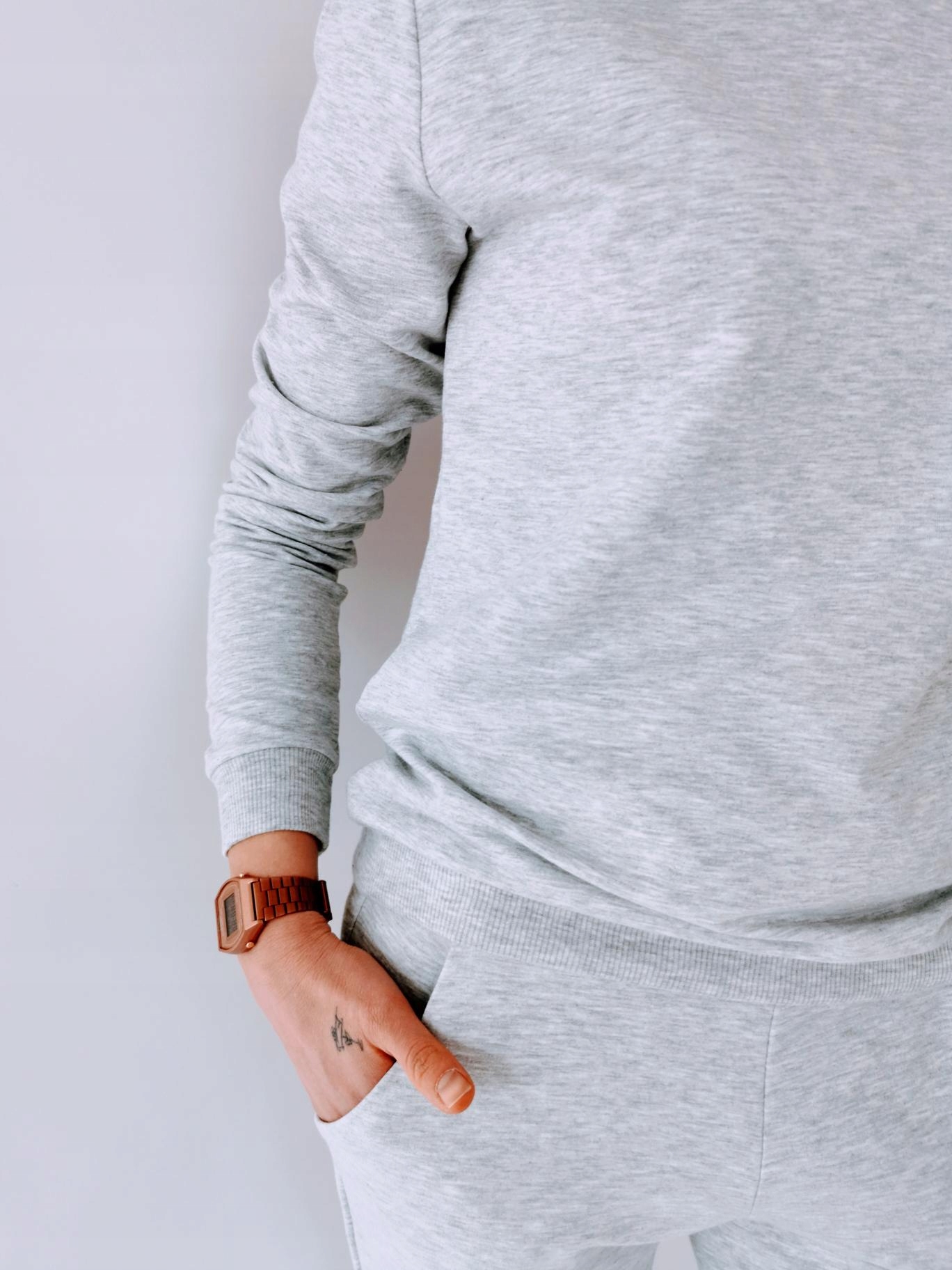 S01C SZARY KLASYCZNY LEKKI KOMPLET DRESOWY S Rozmiar S