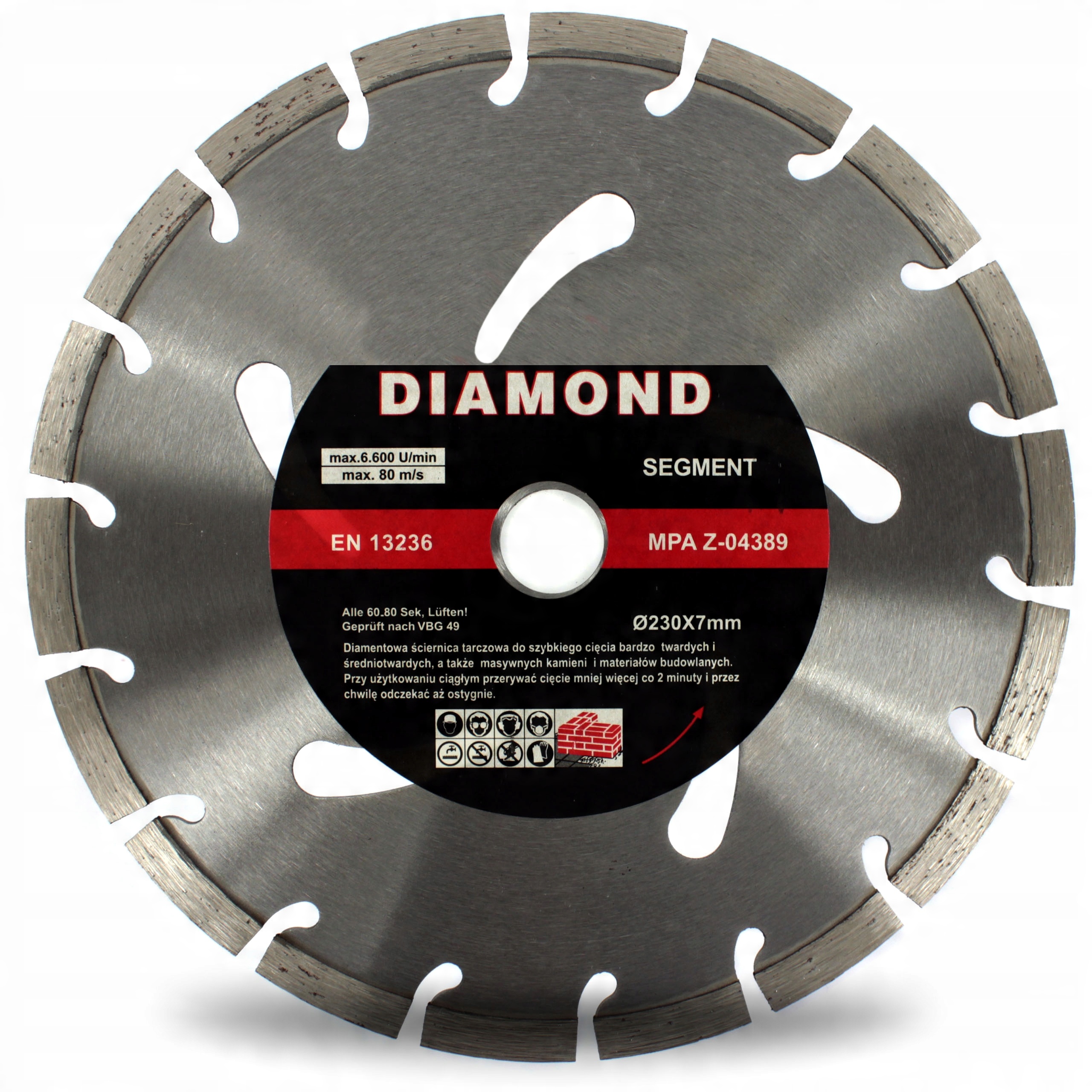 

Tarcza Diamentowa Segment Betonu Kostki 230 mm /02