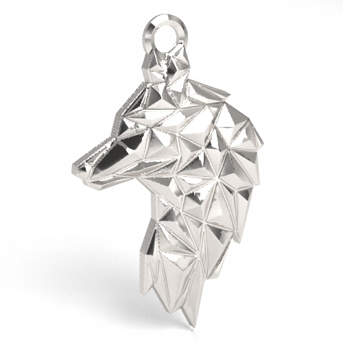 Přívěsek vlk origami stříbro 925 rhodiovaný