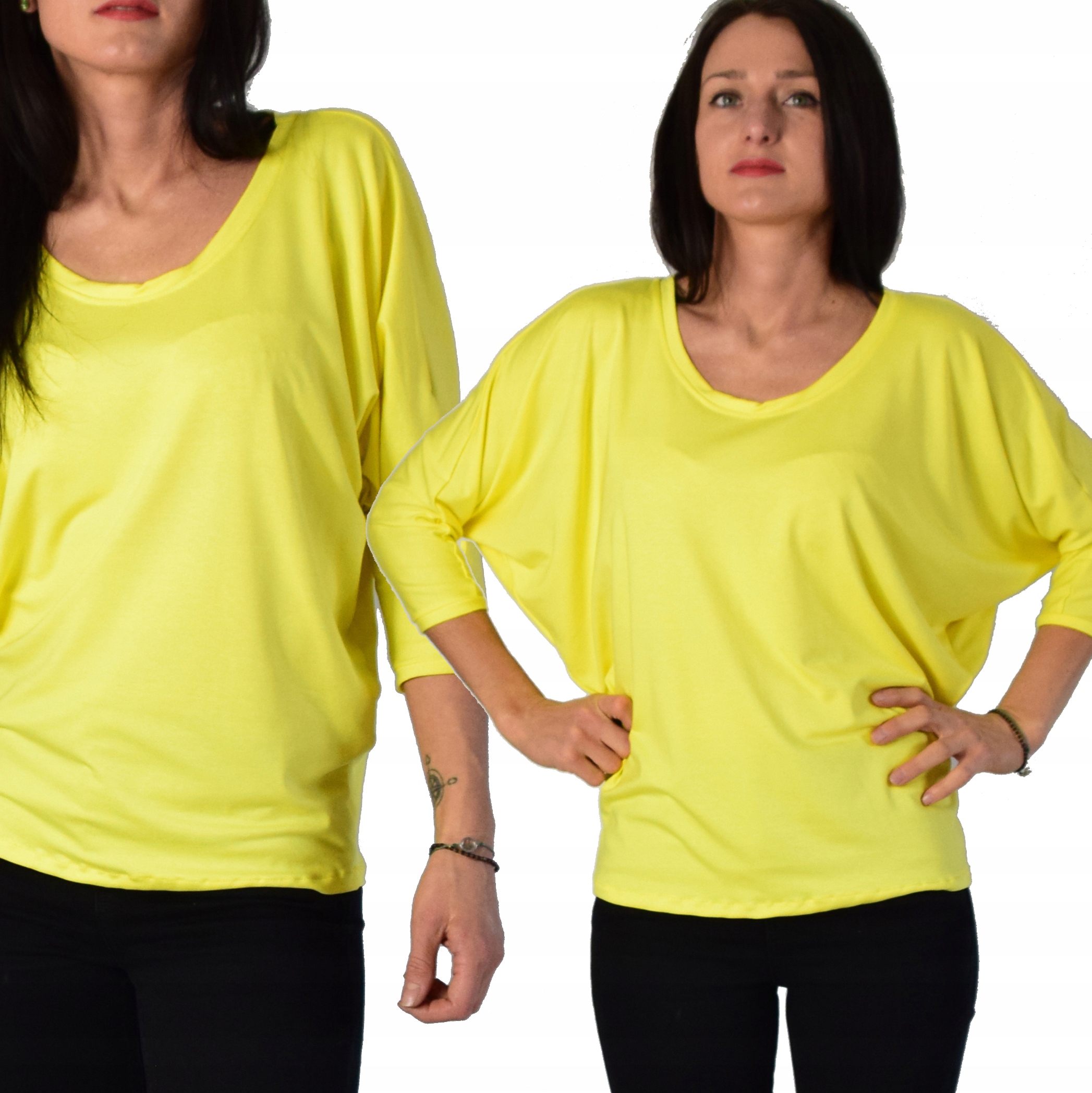 

XL/2XL Elza bluzka nietoperz wisk. żółta 1216 Pl