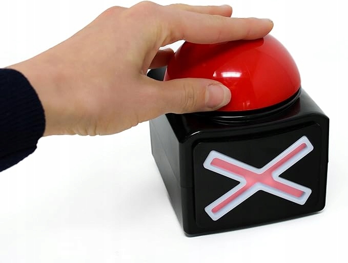 BRZĘCZYK PRZYCISK BUZZER ZE ŚWIATŁEM LED I DŹWIĘKIEM GRY TELETURNIEJ QUIZ Marka bez marki