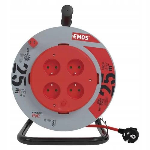 Predlžovací Kábel na bubne 25 m 230 V, 4 zásuvky, pevná konštrukcia
