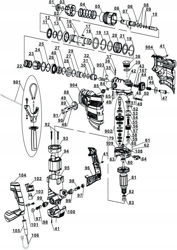 ORING uszczelniacz bijaka młot EINHELL TH-RH 1600 Marka Einhell