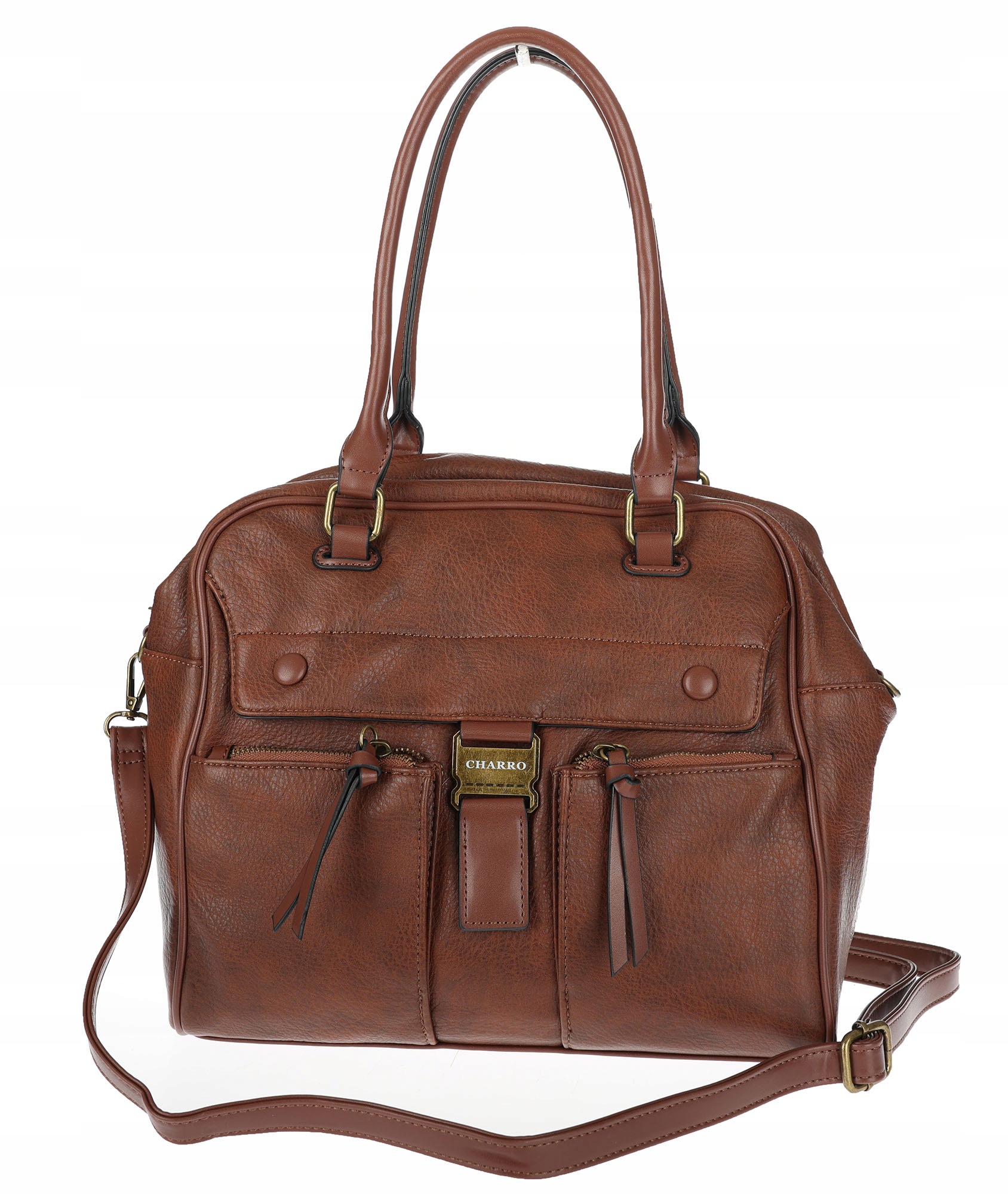 Dámská shopper kabelka A4 kufřík elegantní taška do práce CH810 Hnědá