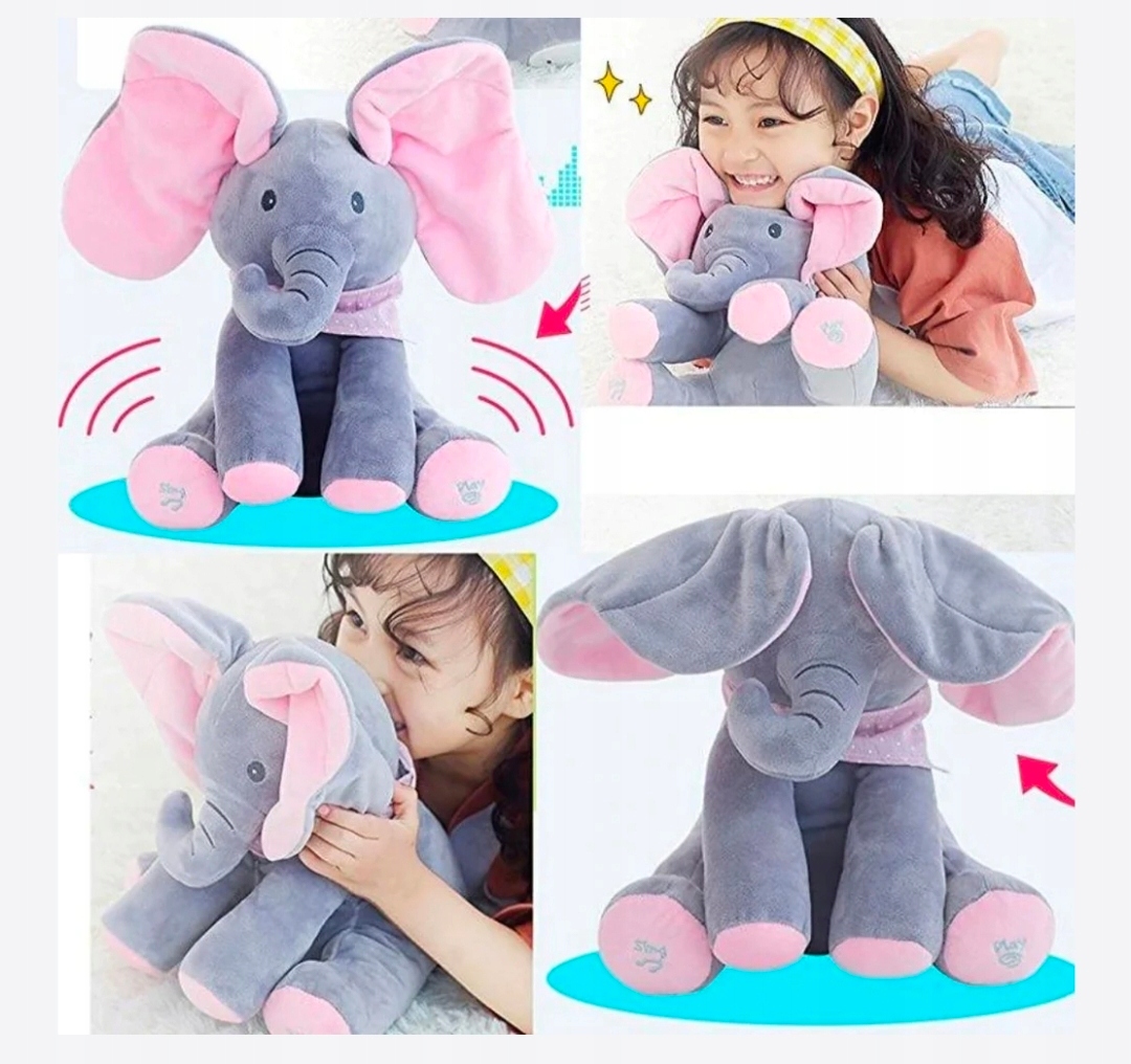 MASKOTKA GRAJĄCA SŁONIK ŚPIEWAJĄCY INTERAKTYWNY SŁOŃ RUSZA USZAMI BATERIE Bohater Inny