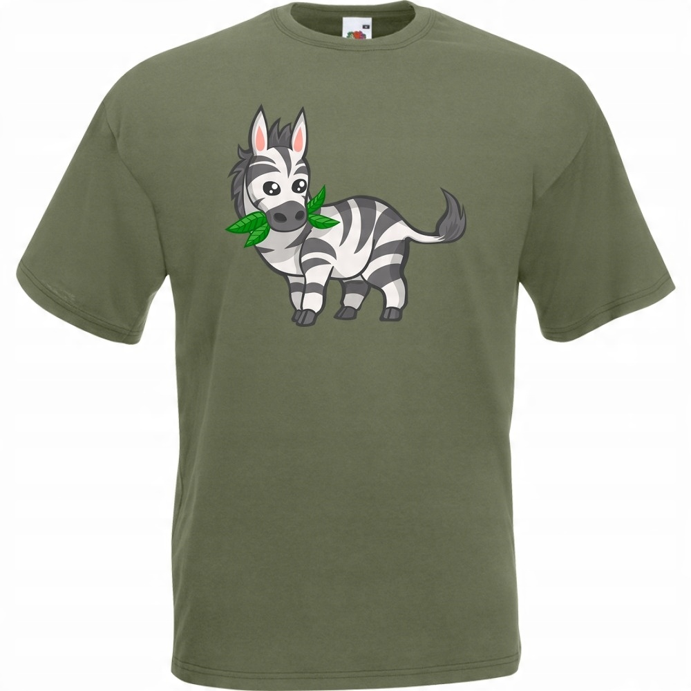 

Koszulka zebra kreskówka zwierzęta XL oliwkowa