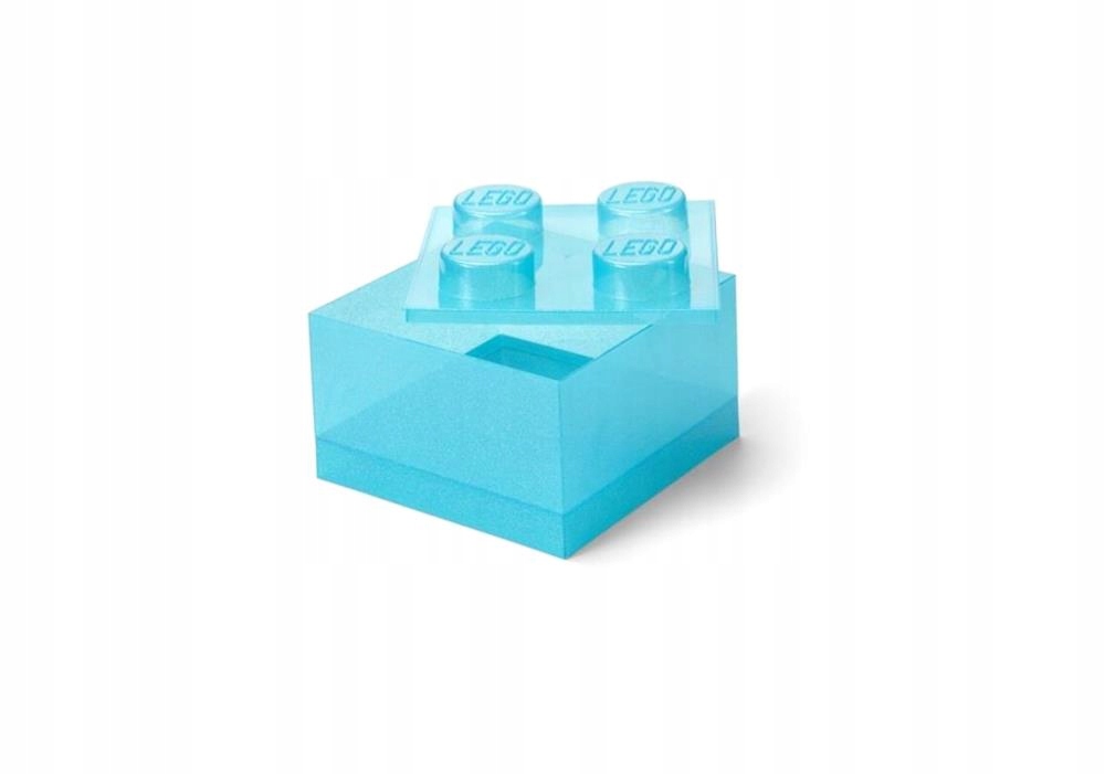 Lego (r) Kontejner Klocek Čtyřka Transparentní Světle Modrá