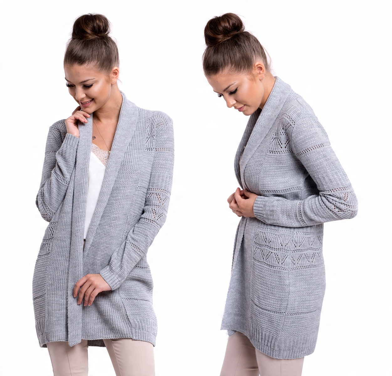 

Margaret Ażurowy Kardigan Sweter Narzutka L/XL