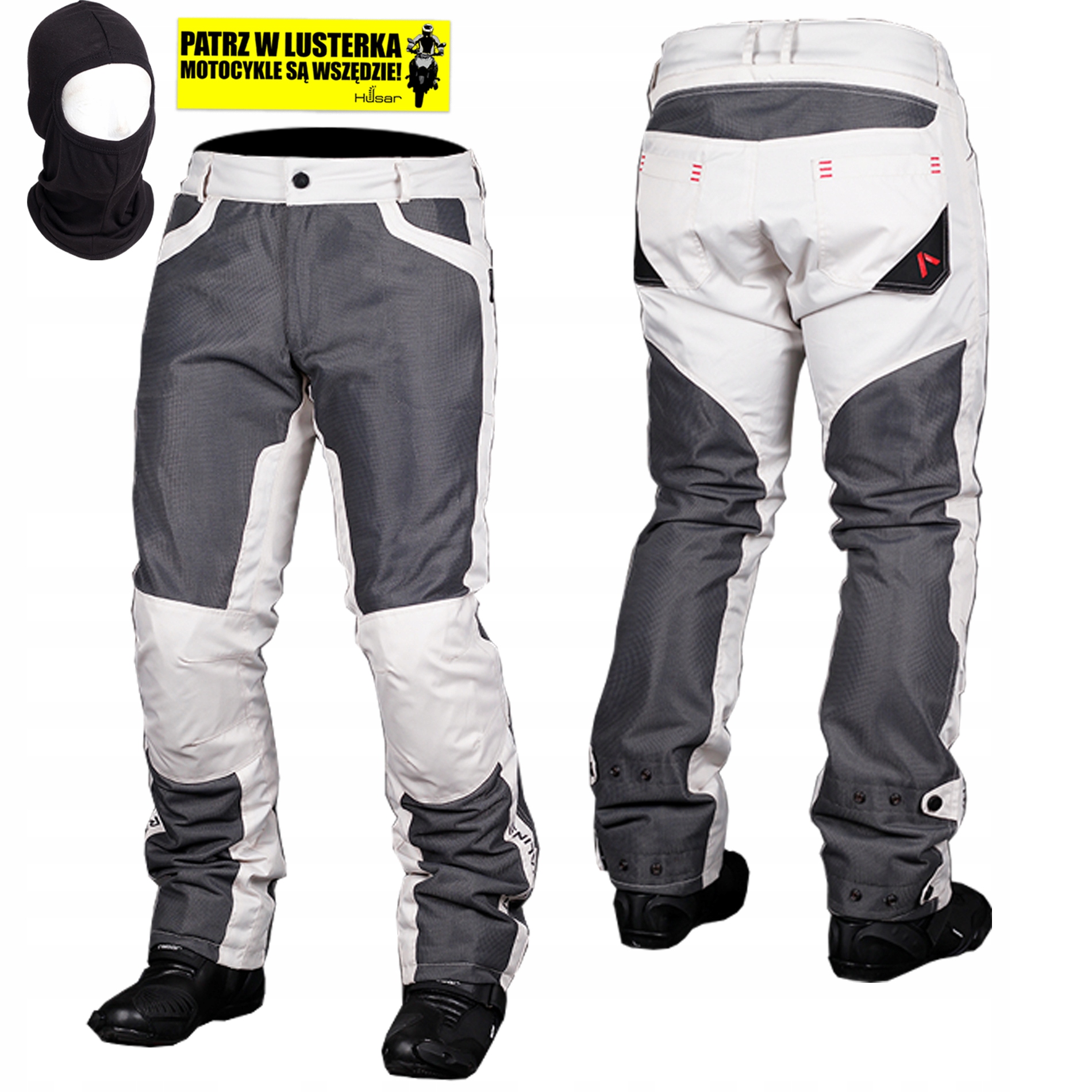 ADRENALINE MESHTEC 2.0 szare spodnie motocyklowe tekstylne przewiewne mesh