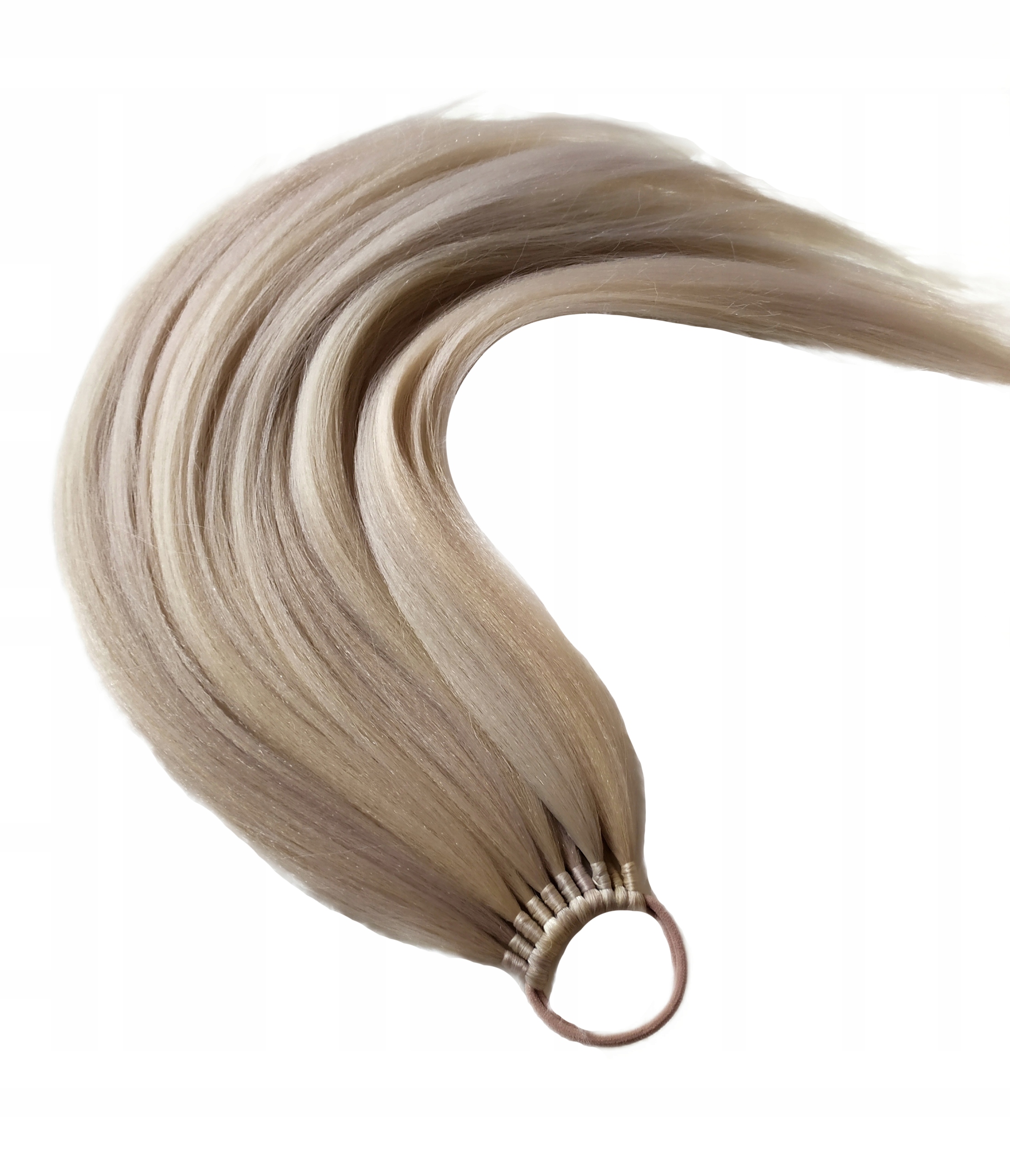 Připínací poník na gumičce, Příčesek, chladný blond, Chladná Blondýnka, 80 cm