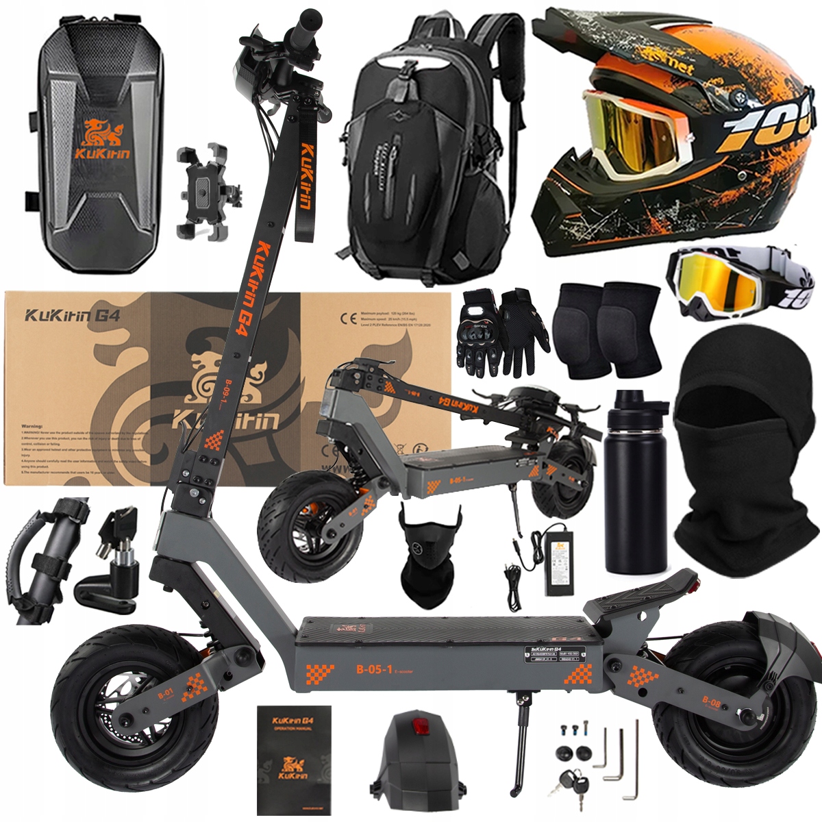 KuKirin G4 Skládací elektrická vozidla 2000W 70KM/H 60V 20Ah 75km Dárek