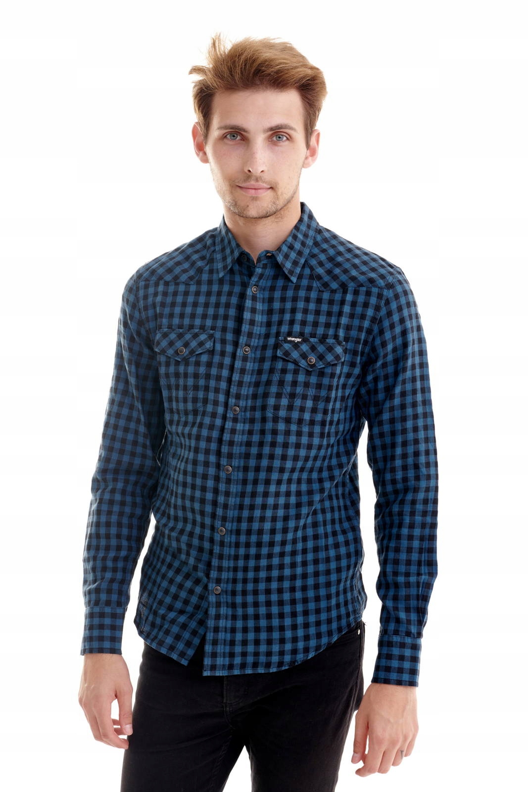 

Wrangler Ls Shirt Dark Blue Teal W5F03OB16 M