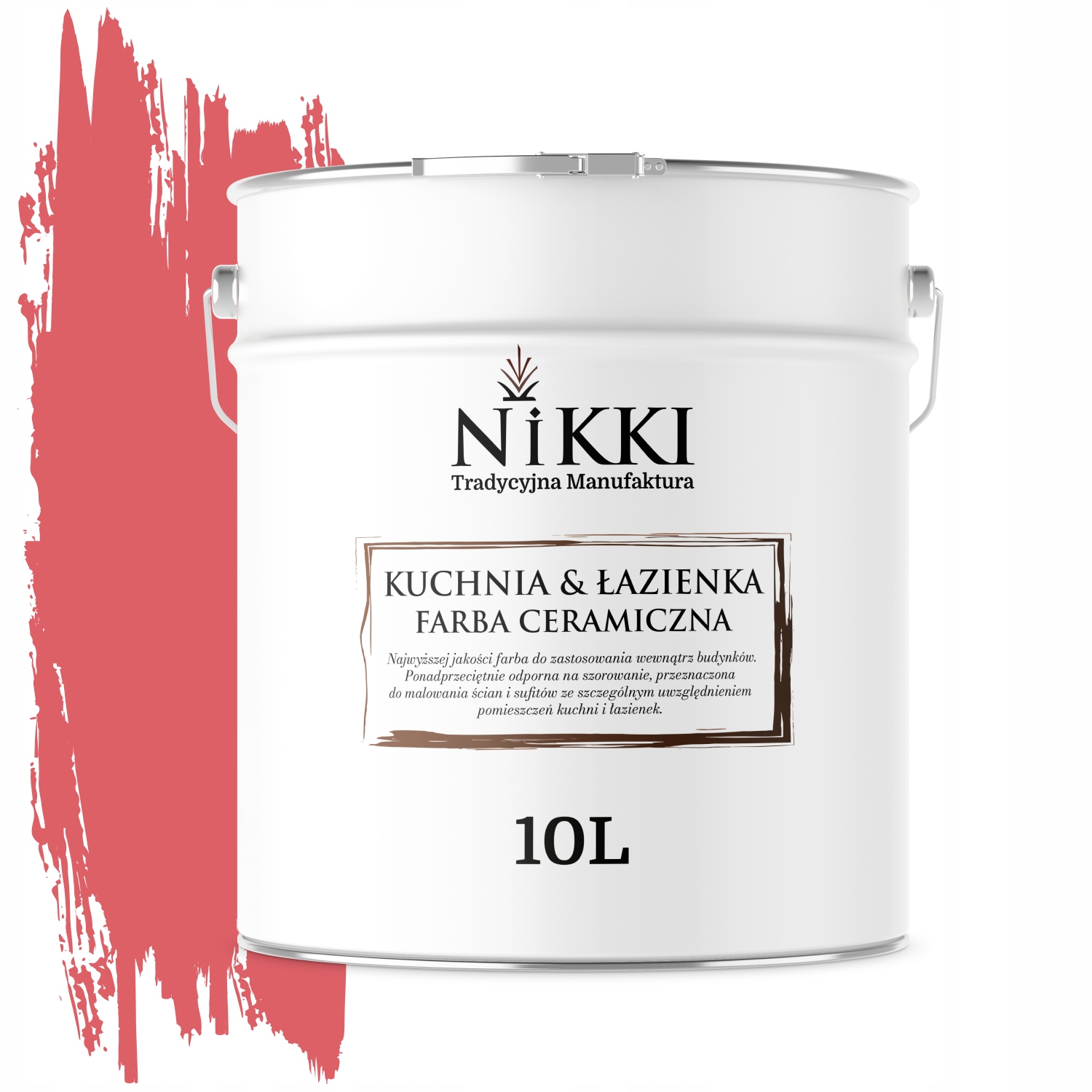Keramická Farba Kuchyňa Kúpeľňa Červená H3525 Hlboká Matná 10 L Nástenná