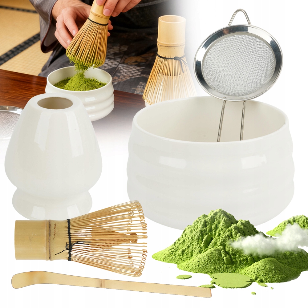 Levně Startovací Sada: Matcha Tradiční šálek chasen lžička podstavec síto