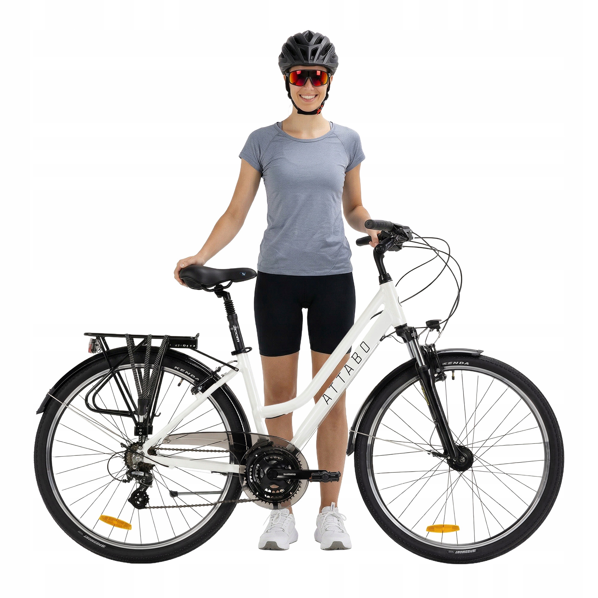 Rower trekkingowy Attabo 19 cali koło 28 " biały Amortyzowany widelec