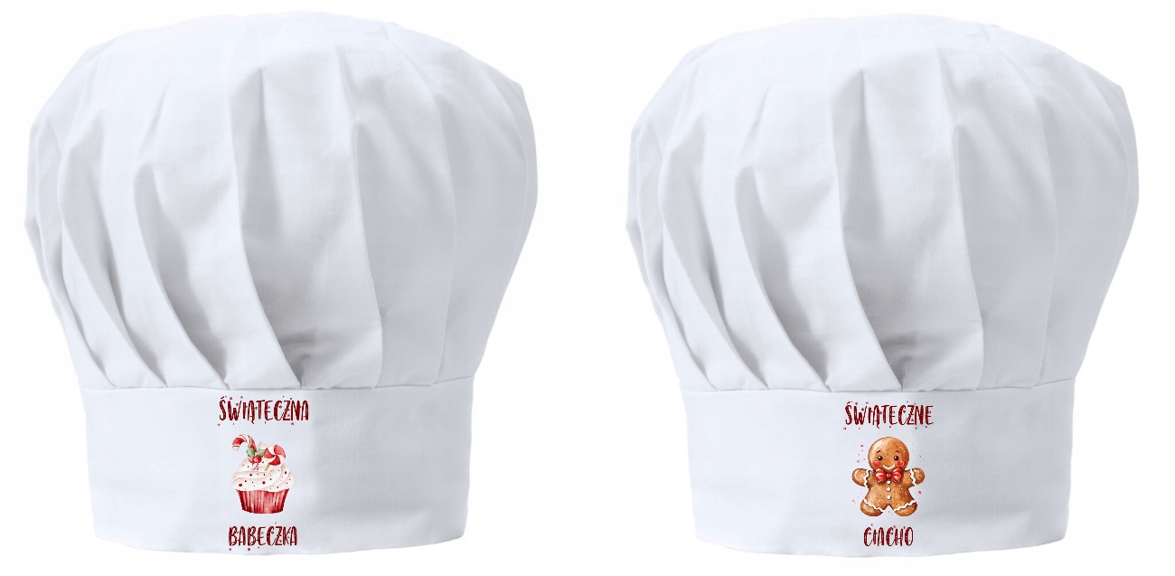 Kuchařská čepice pro pár Dvě vánoční čepice Ciacho Vánoční bábovka