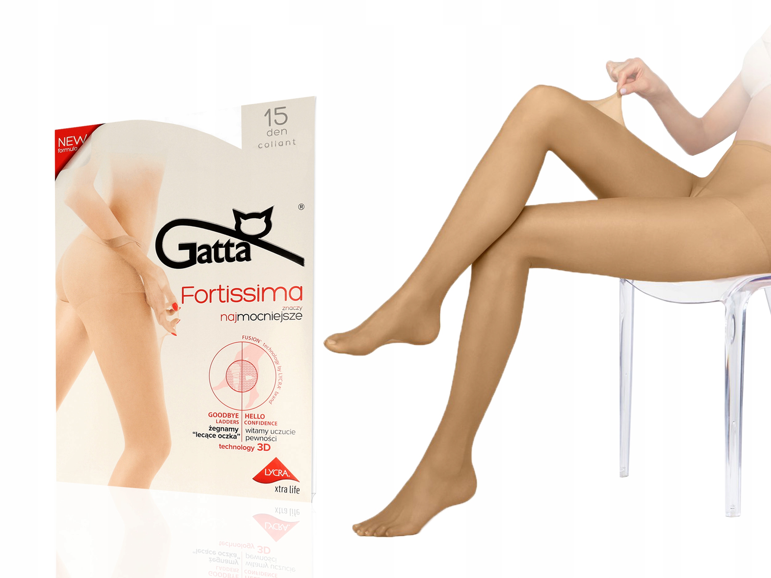 

Gatta rajstopy Fortissima, 15 den lycra golden 4-L