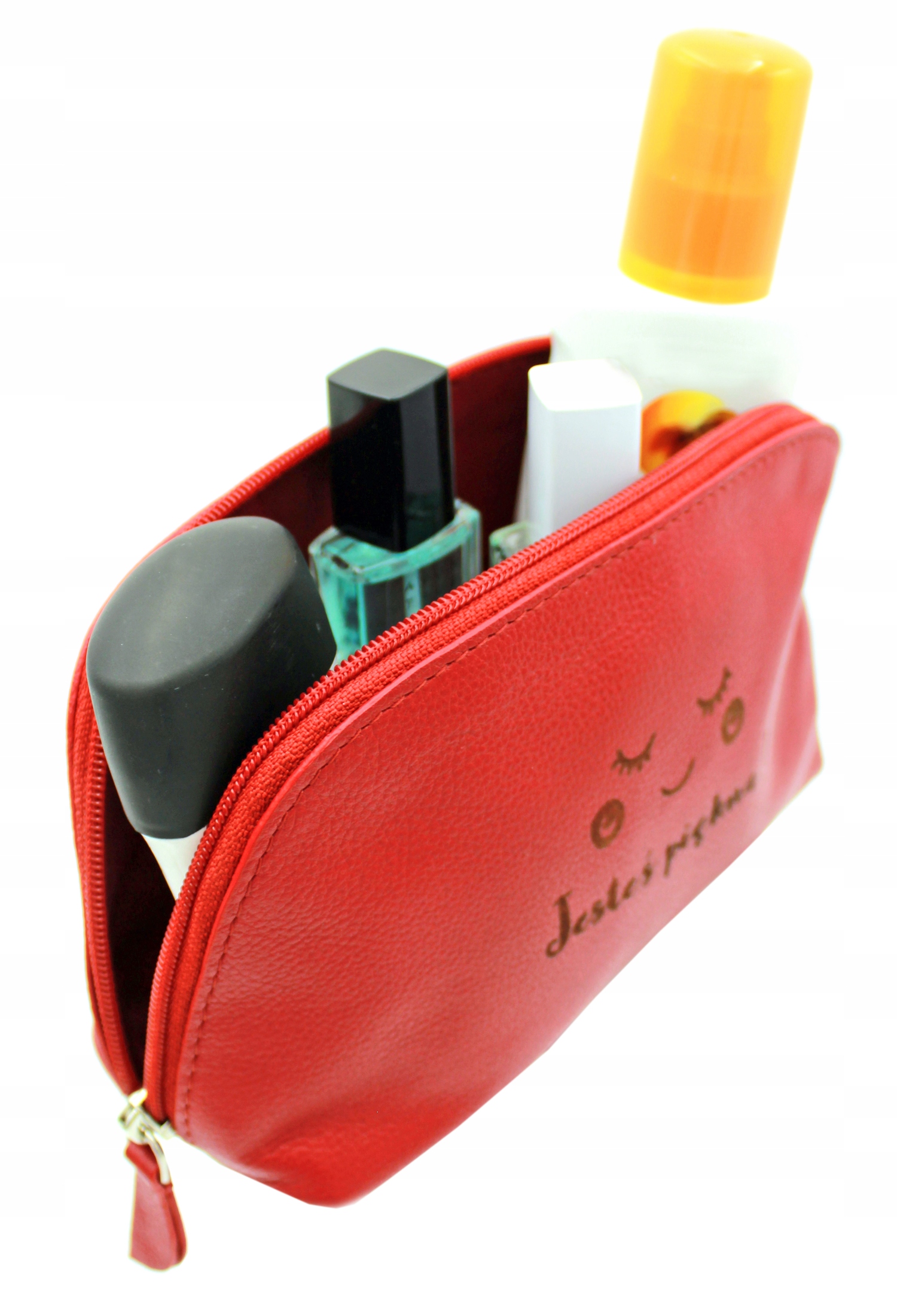 Kosmetyczka skóra naturalna Saszetka +Twój Grawer Walentynki , dzień Kobiet