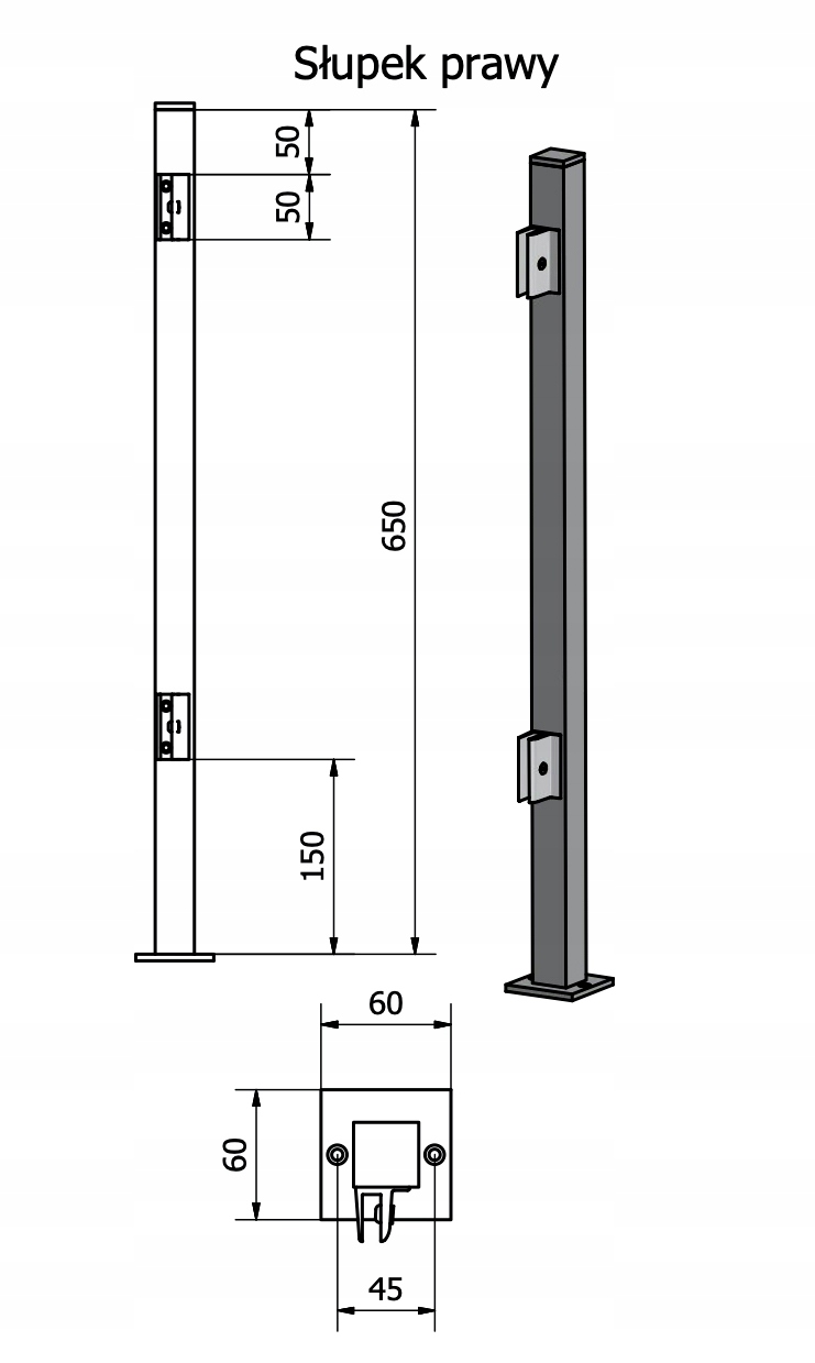 SŁUPEK PRAWY OSŁONA ANTYWIRUSOWA PLEXI NA BIURKO Kod producenta OSL.SPO