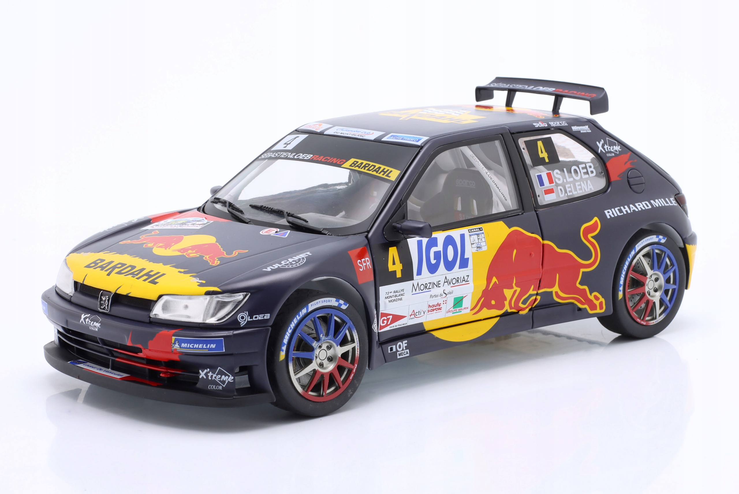 Peugeot 306 Maxi Red Bull #4 Rallye Mont-Blanc 2021 Loeb Elena Solido 1:18
