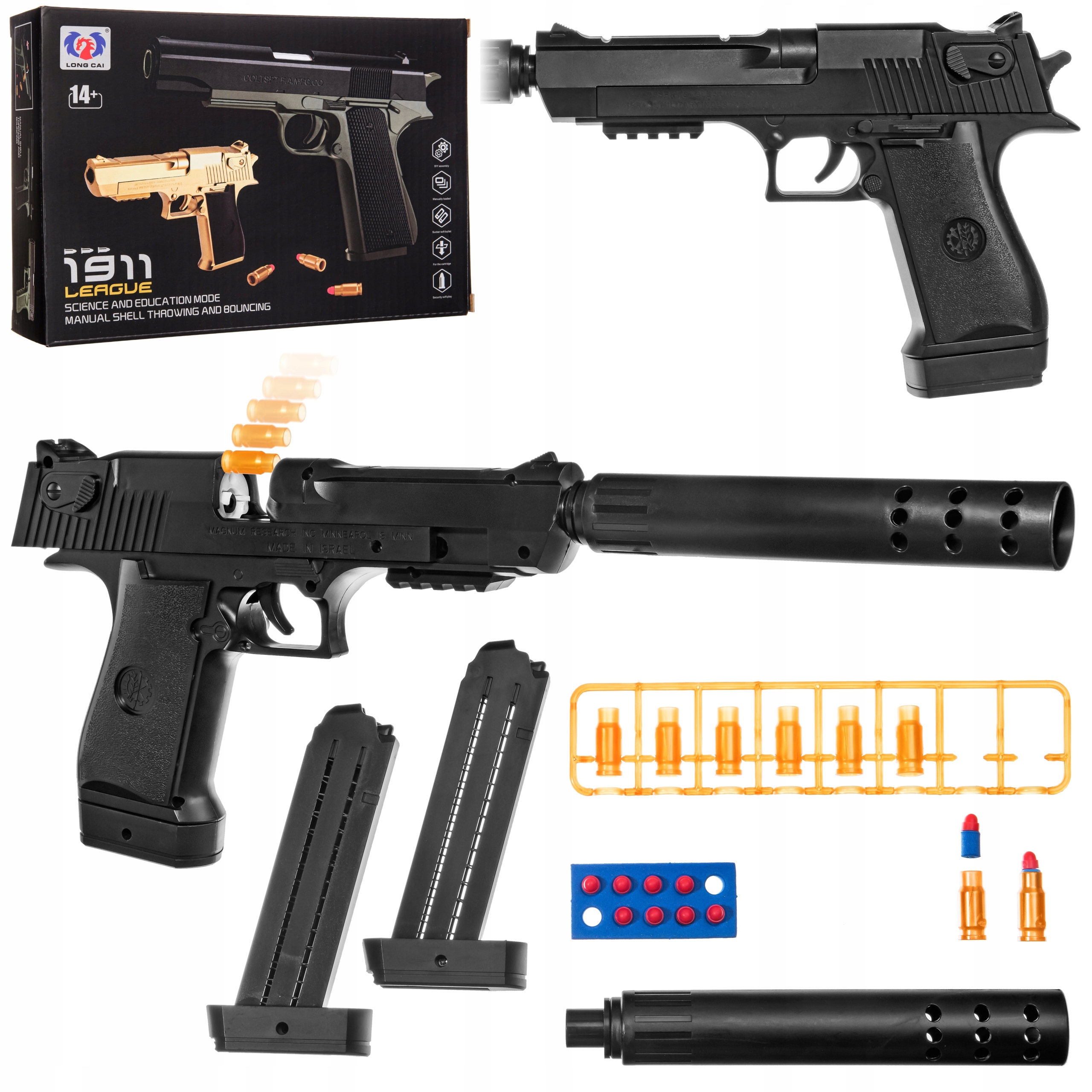 PISTOLET COLT BEZPIECZNE NABOJE PIANKI EVA STRZAŁKI WYPADAJĄCA ŁUSKA