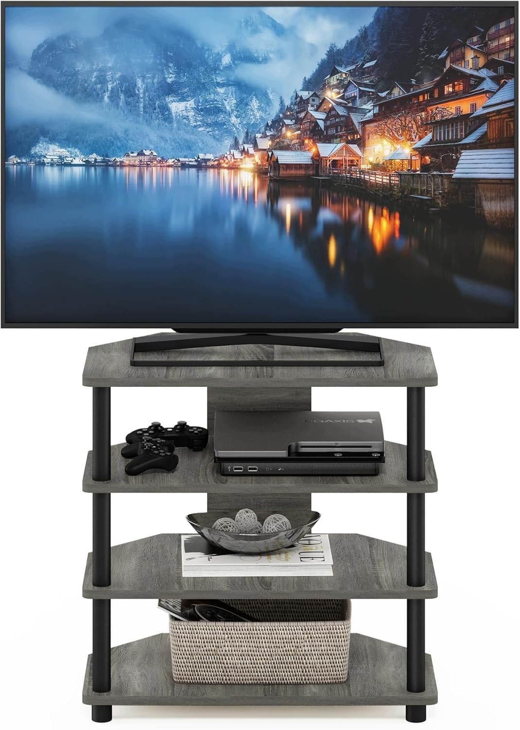 Stojan Na Televízor 4-POSCHODOVÝ Furinno Petite Francúzsky Dub 60 CM