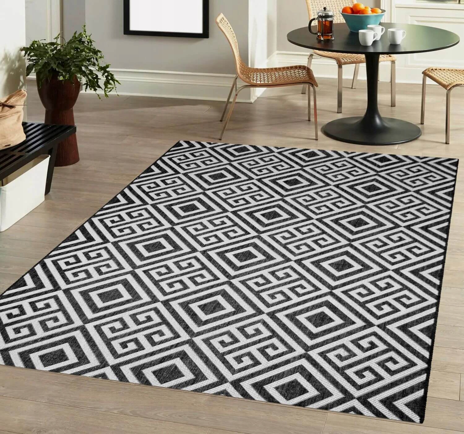 DYWAN ZEWNĘTRZNY TARASOWY OGRODOWY NA TARAS BALKON SZNURKOWY MATA 60X100 Kolor czarny