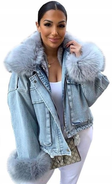 

Kurtka Jeansowa Z Futerkiem Katana Futerko Miś M/L