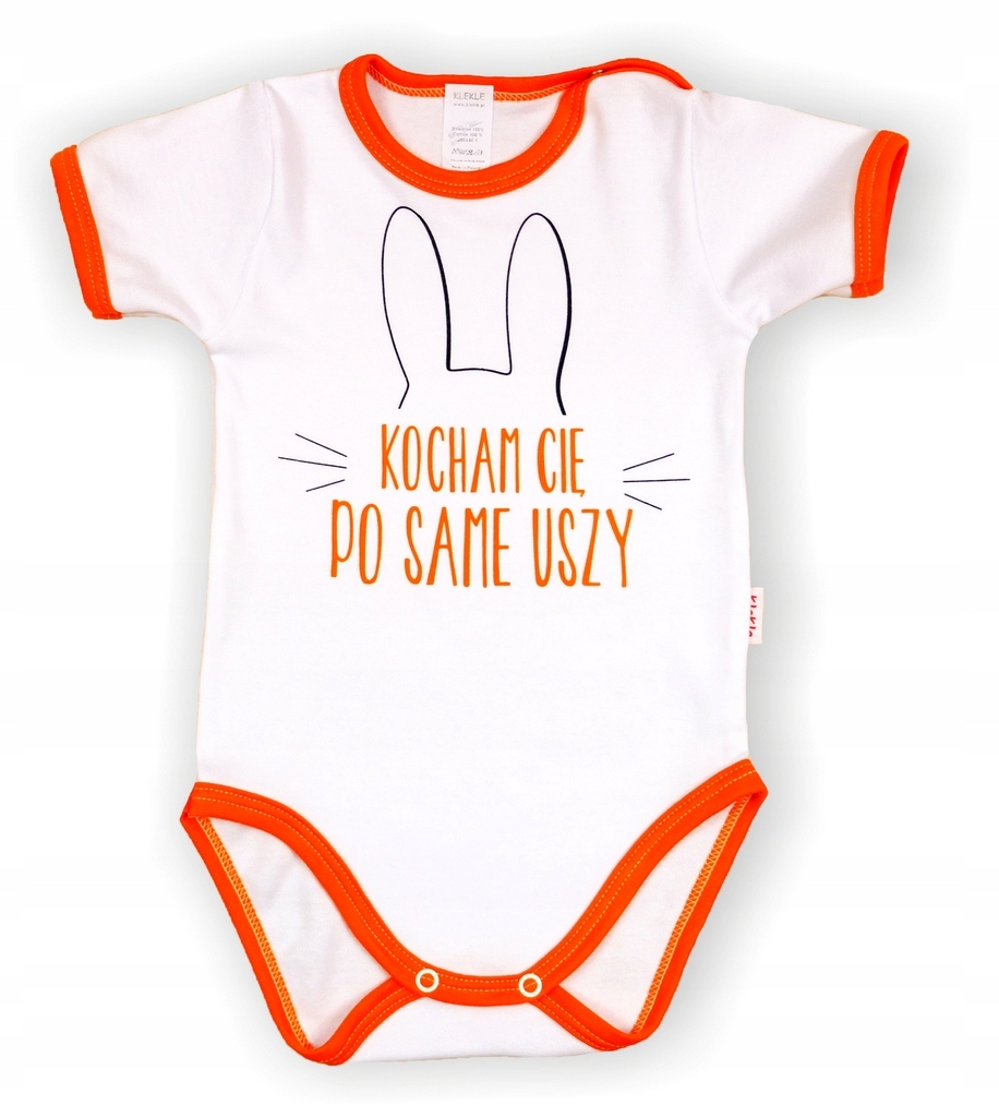 

Body Krótki Rękaw Nadruk Napisy Różne r 62 Klekle