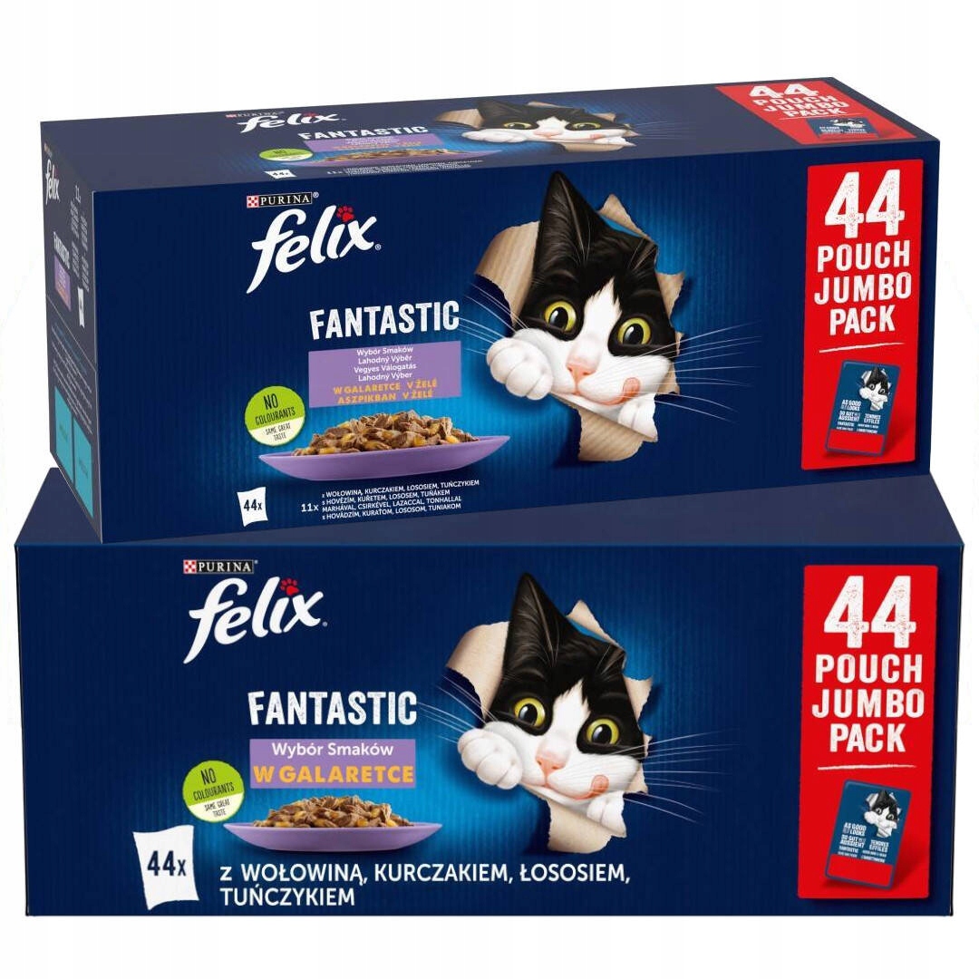 Levně Felix Fantastické Mokré Krmivo Pro Kočky Výběr příchutí v želé 88x85 g