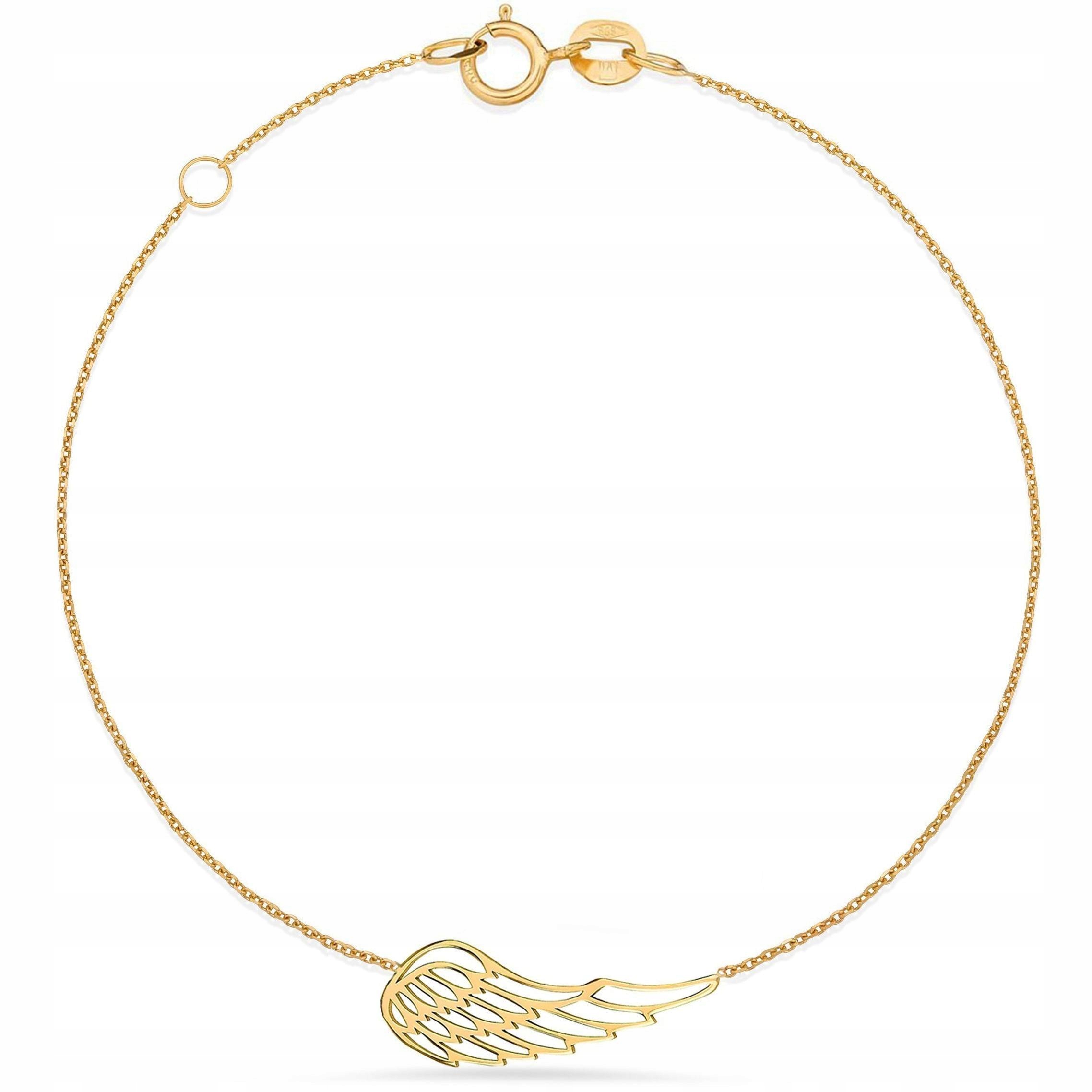 

Złota bransoletka 333 Celebrytka Skrzydło Anioła