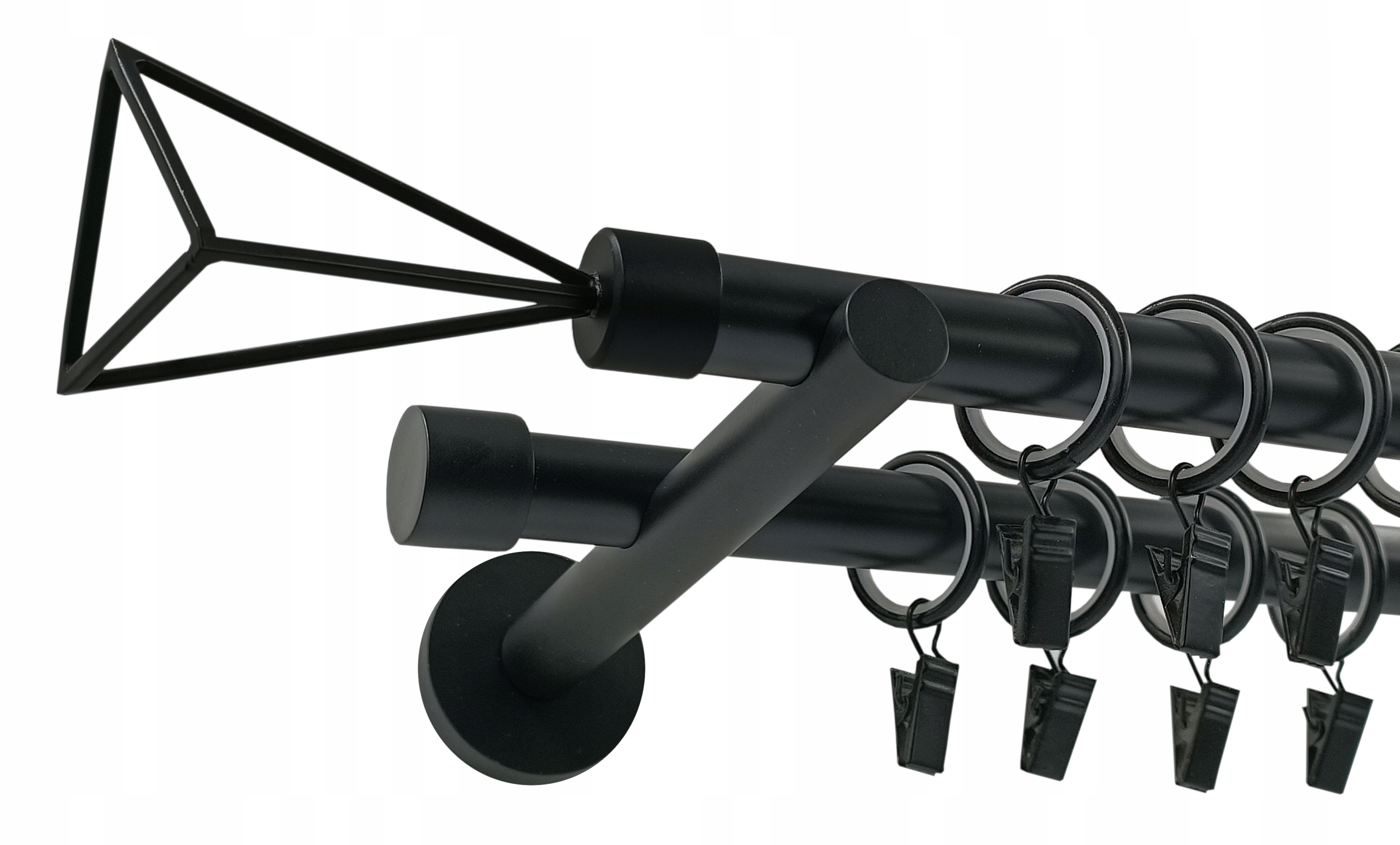 Garnýž Dvojitá 19+19 mm Černý 400 cm Geometrický