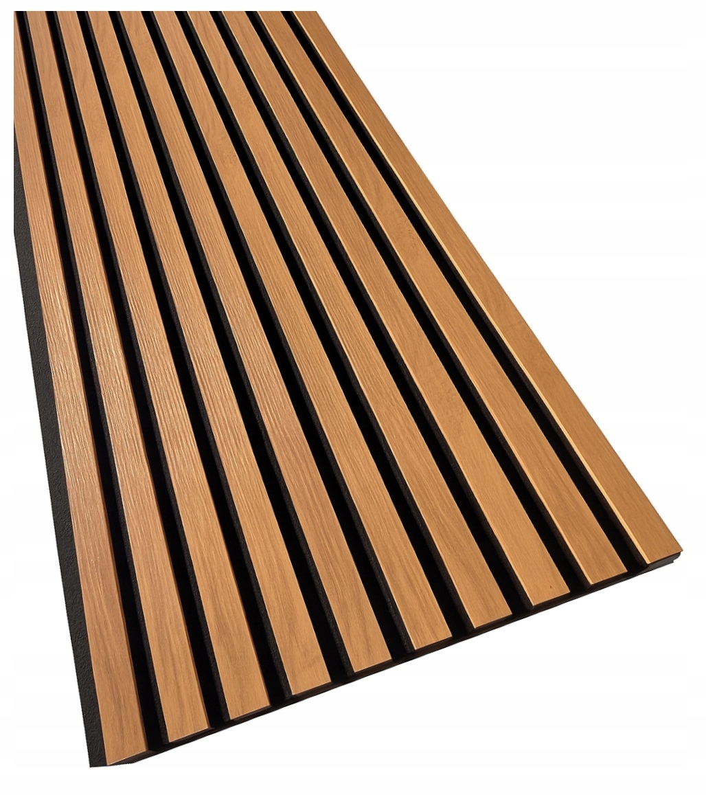 Lamel 3D lamele ścienne panele akustyczne 46x275cm na filcu Dąb Słoneczny