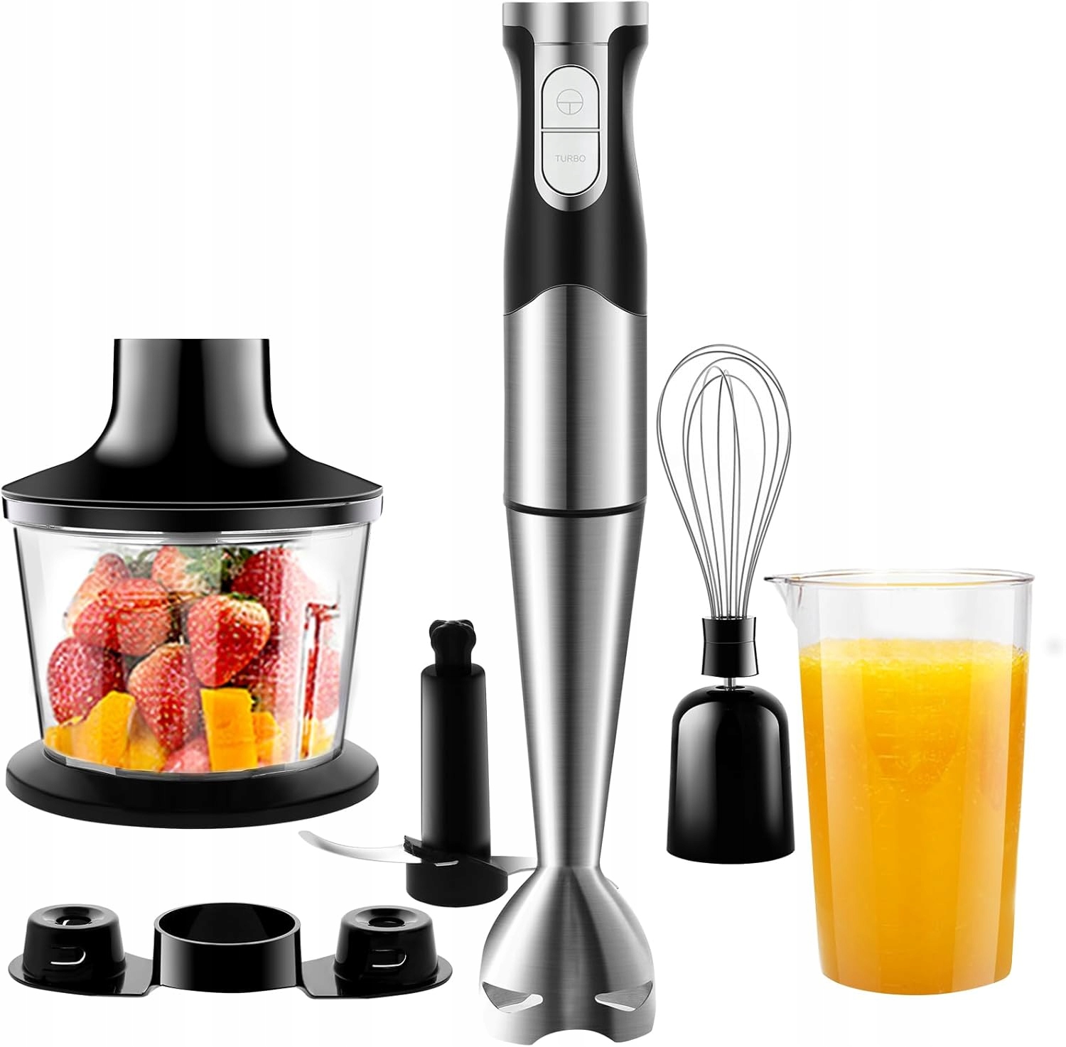 Ruční Mixér 1200W 6V1 Mixér S Nástavcem Na Šlehač, Sekáček A Pěna