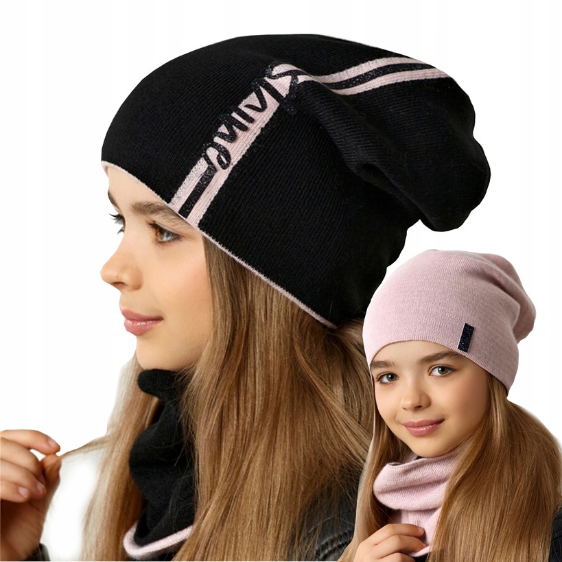 

Komplet Dwustronny Czapka Komin Zima 52 56