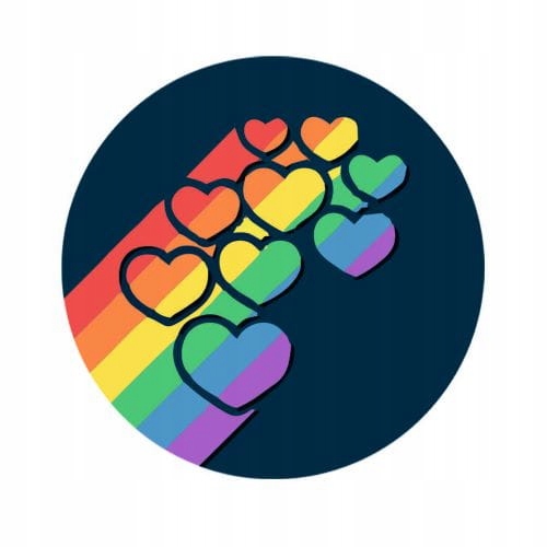 

Przypinka Tęczowe Serduszka Tęcza Lgbt 58 mm