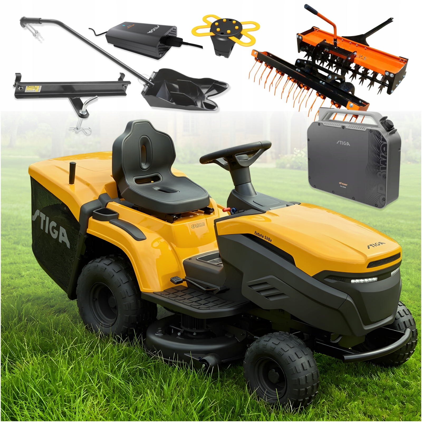 Akumulatorowy Traktorek Ogrodowy Stiga 598e Akumulator Aerator 100 CM