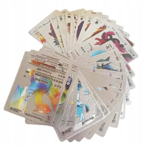 POKEMON CARDS 3v1 165 kusov ZLATÁ ČIERNA SILVER Typy sád kariet, prebaly