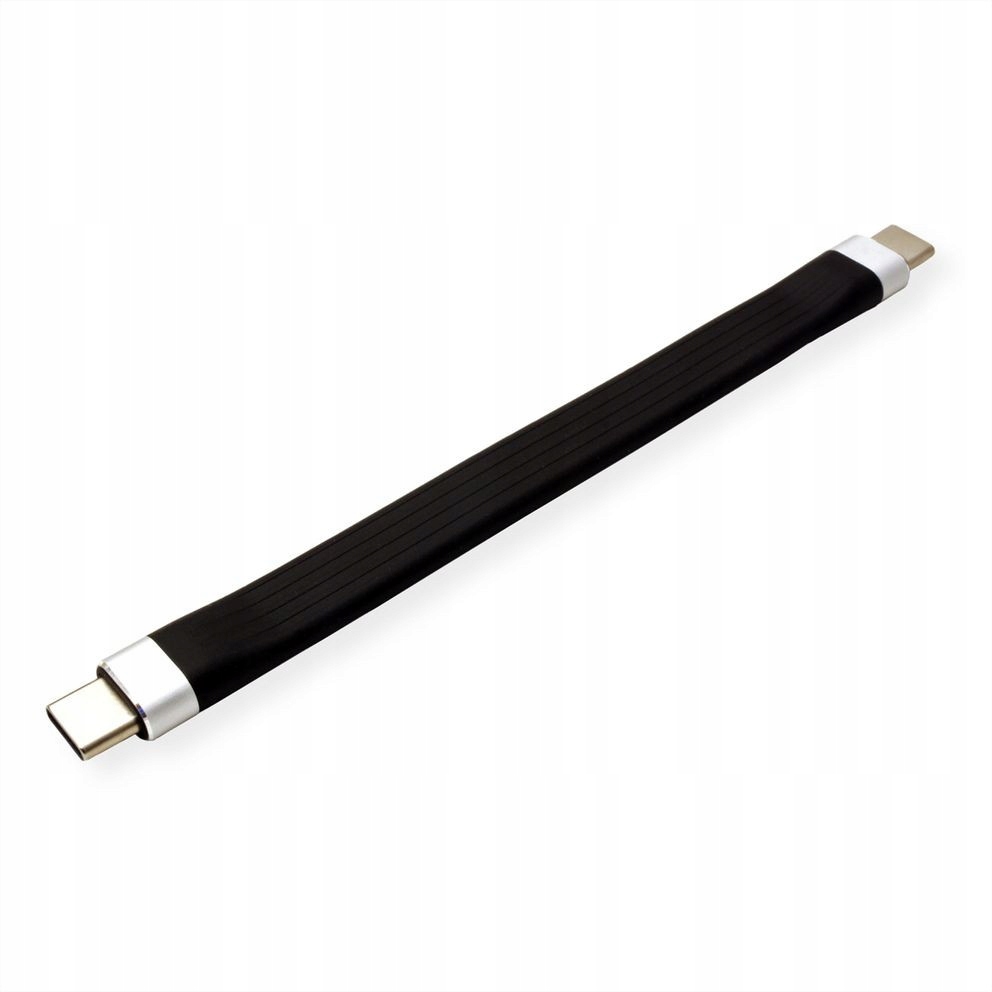 

Kabel Usb C-C Power Delivery czarny płaski 11 cm