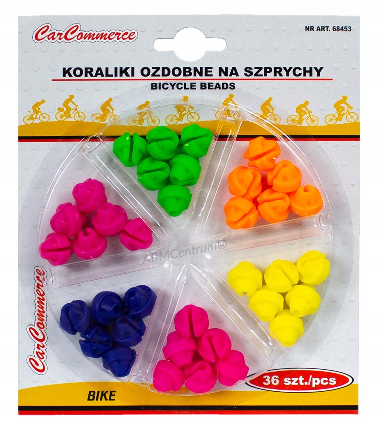 KULKI KORALIKI OZDOBNE SZPRYCHY ROWEROWE ROWER 36x